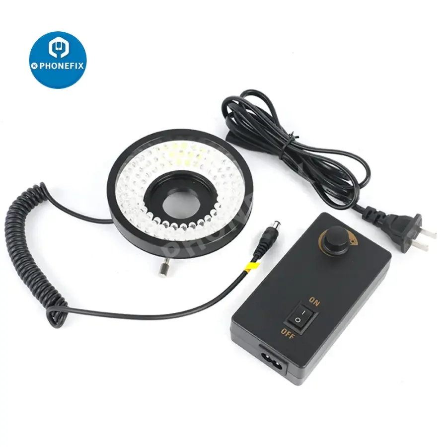 96 LEDs Microscope Ring Light Illuminator Lamp Side Light with Adapter - Image 2