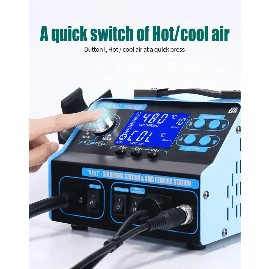 992DA+ Hot Air Welding BGA Rework Station With Solder Vacuum Pen - Image 14