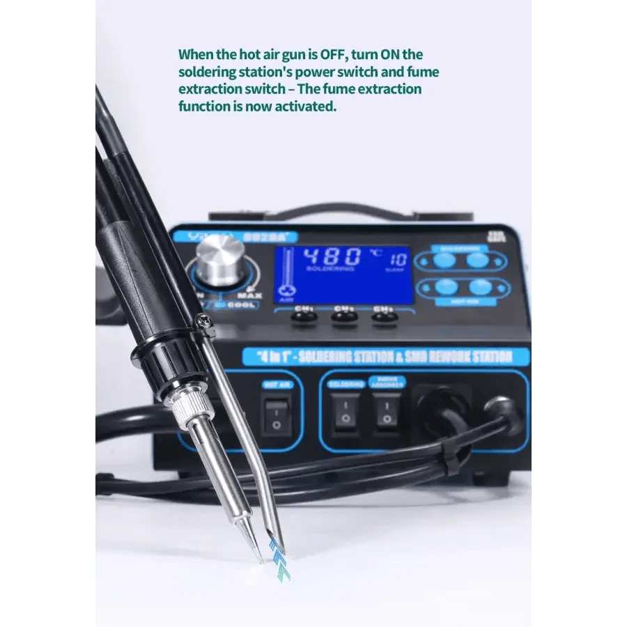 992DA+ Hot Air Welding BGA Rework Station With Solder Vacuum Pen - Image 4