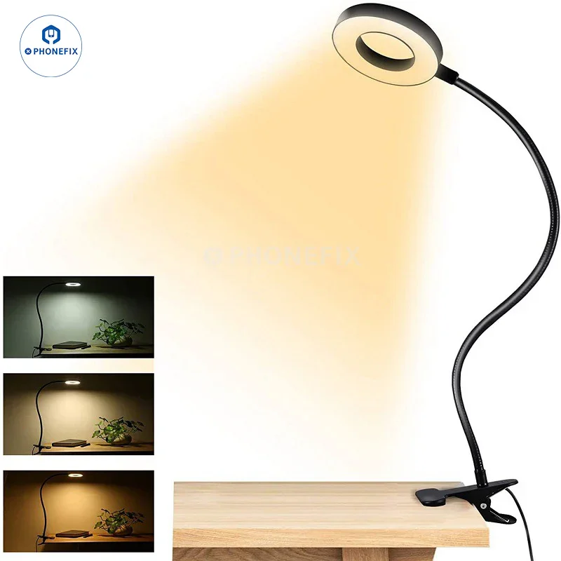 Adjustable 48 LED Eye Protection Desk Lamp Portable Clip Ring Light - Image 3