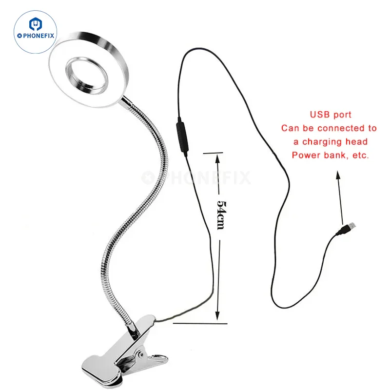 Adjustable 48 LED Eye Protection Desk Lamp Portable Clip Ring Light - Image 4