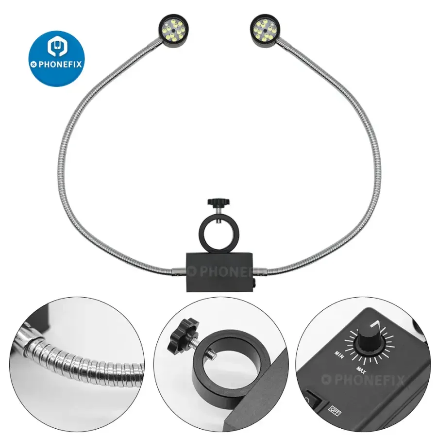 Adjustable LED Ring Side Light Illuminator Lamp For Stereo Microscope - Image 9