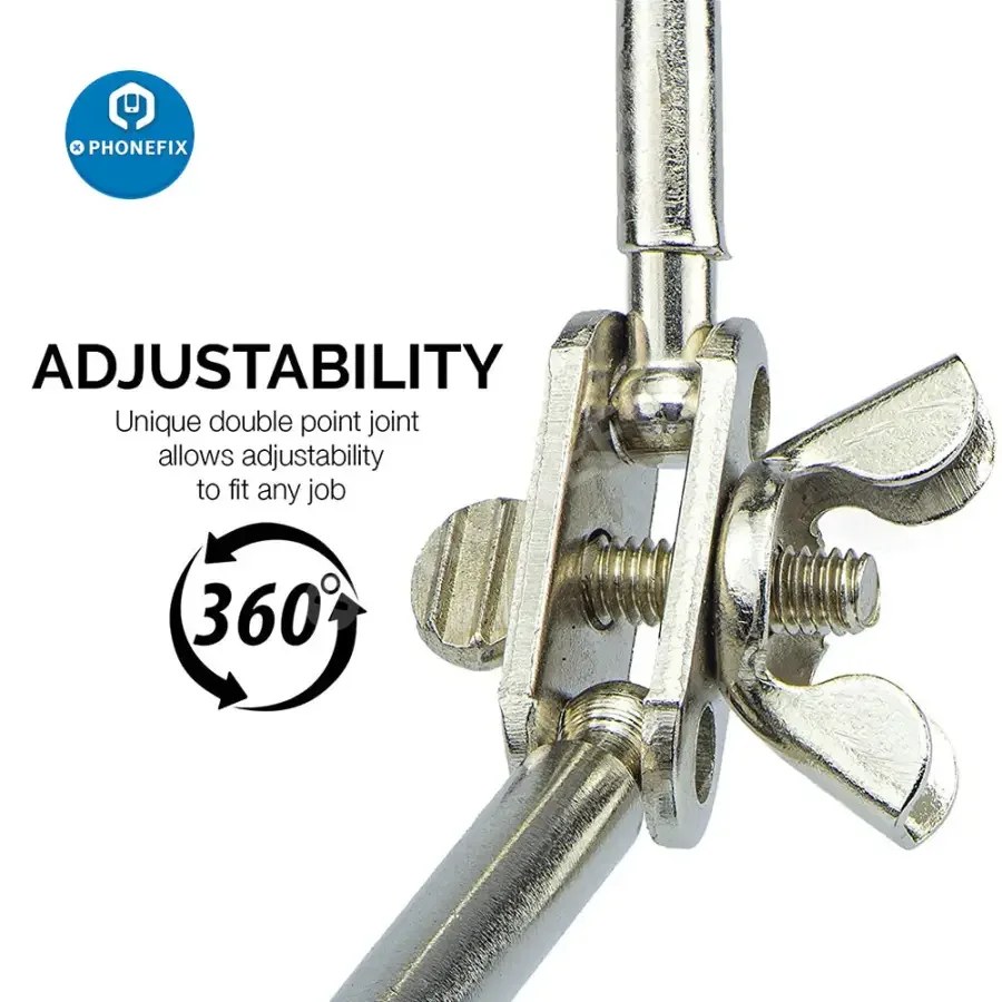 Adjustable Stand And Dual Clips With Magnifying Glass Soldering Tool - Image 3
