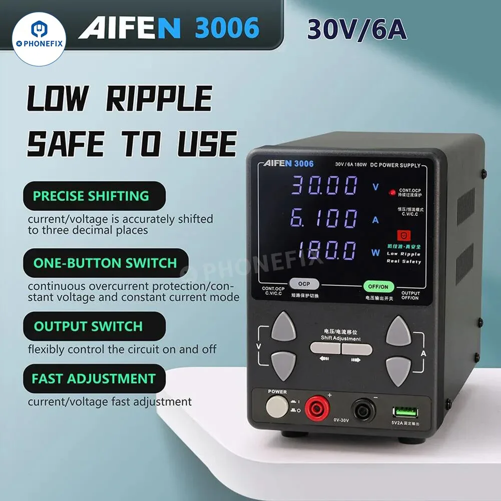 AIFEN 3006 30V 6A 180W DC Power Supply for Mobile Repair - Image 2