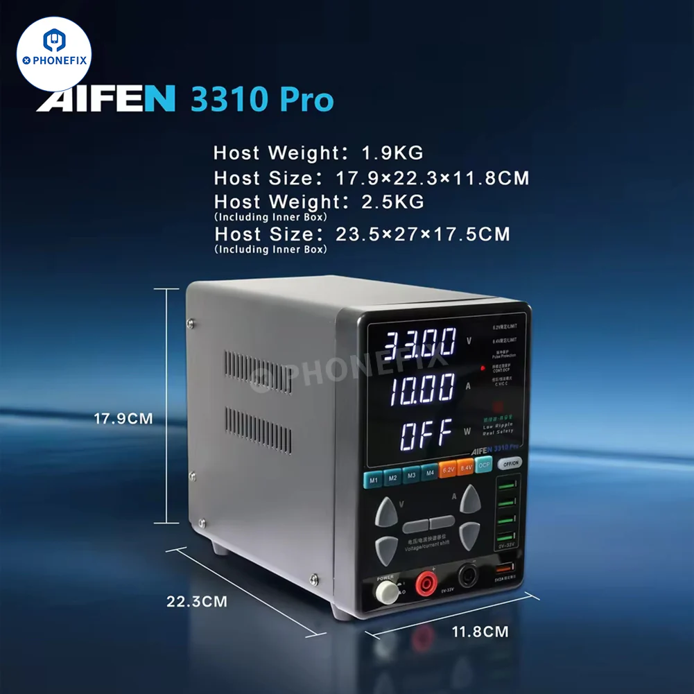 AIFEN 3310 PRO 330W 33V 10A DC Power Supply for Phone Repair - Image 3