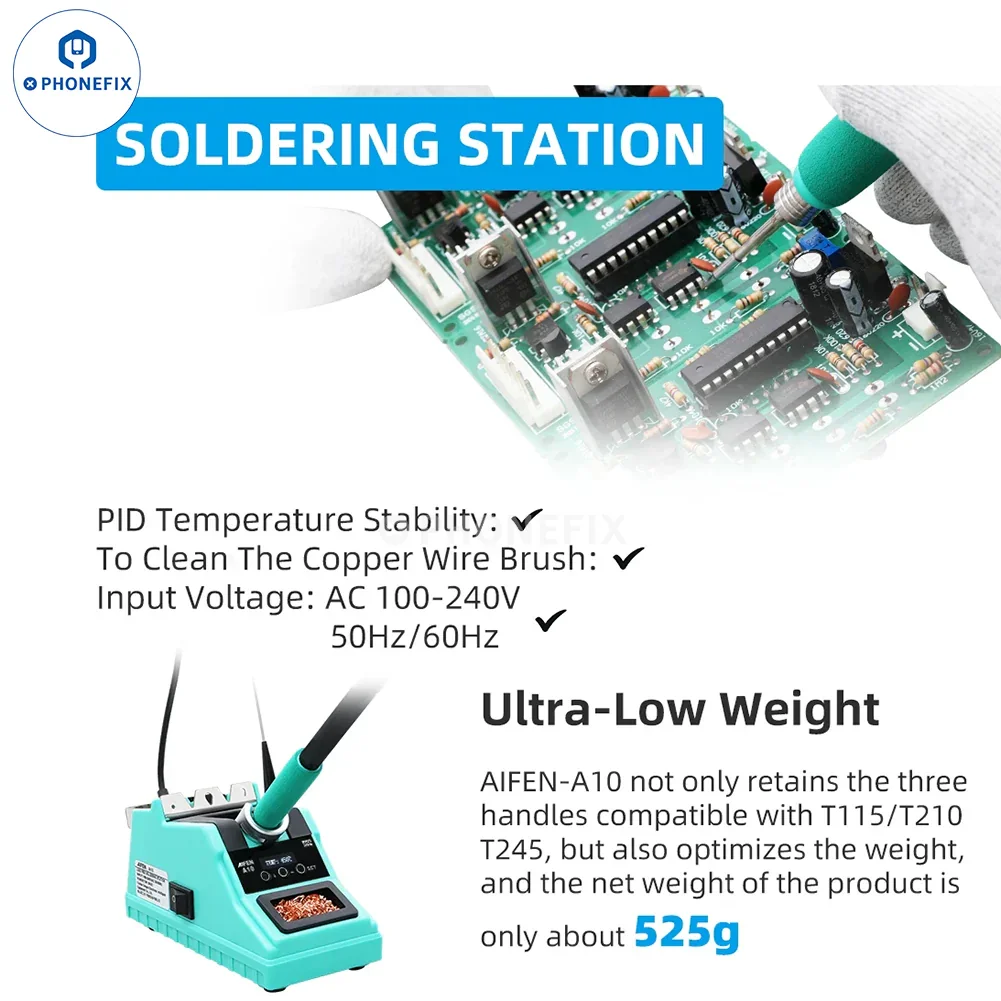 AIFEN A10 Soldering Station With C210 C245 C115 Iron Tips - Image 4