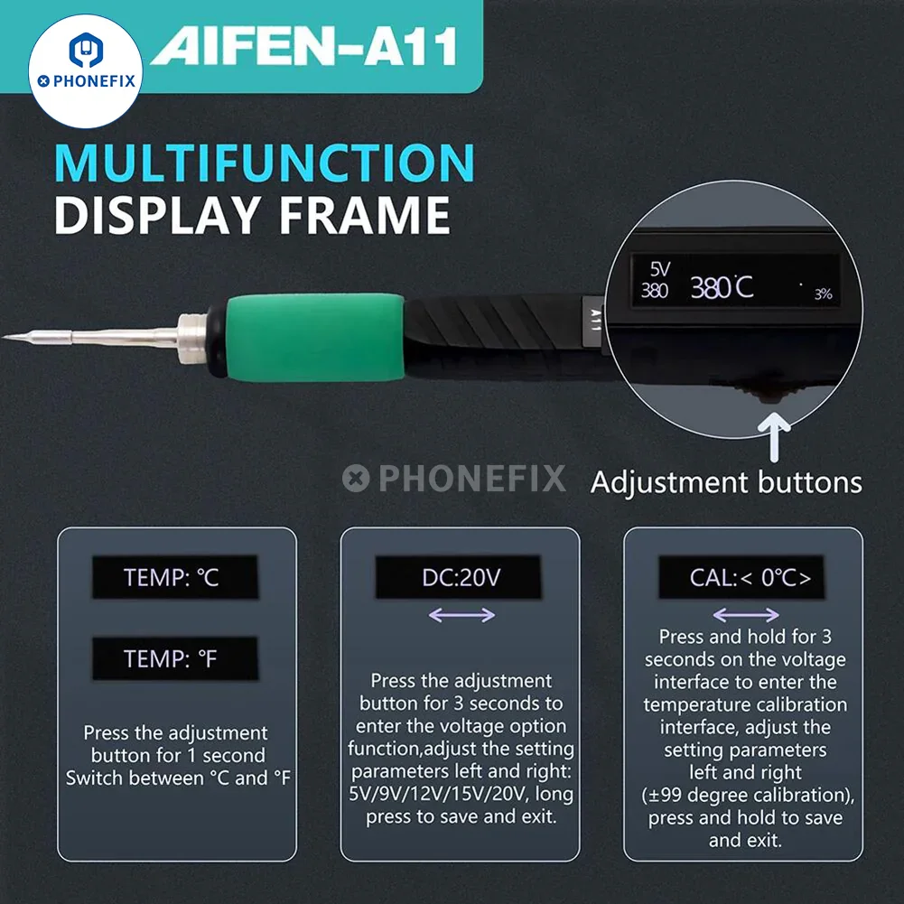 AIFEN A11 USB Soldering Iron T210 Digital Display Welding Handle - Image 3