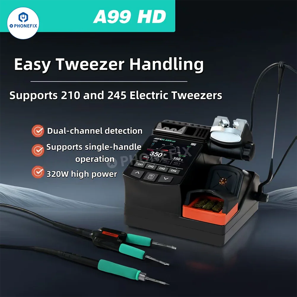 AIFEN A99 HD Soldering Station with C210 C245 Iron Electric Tweezers - Image 3