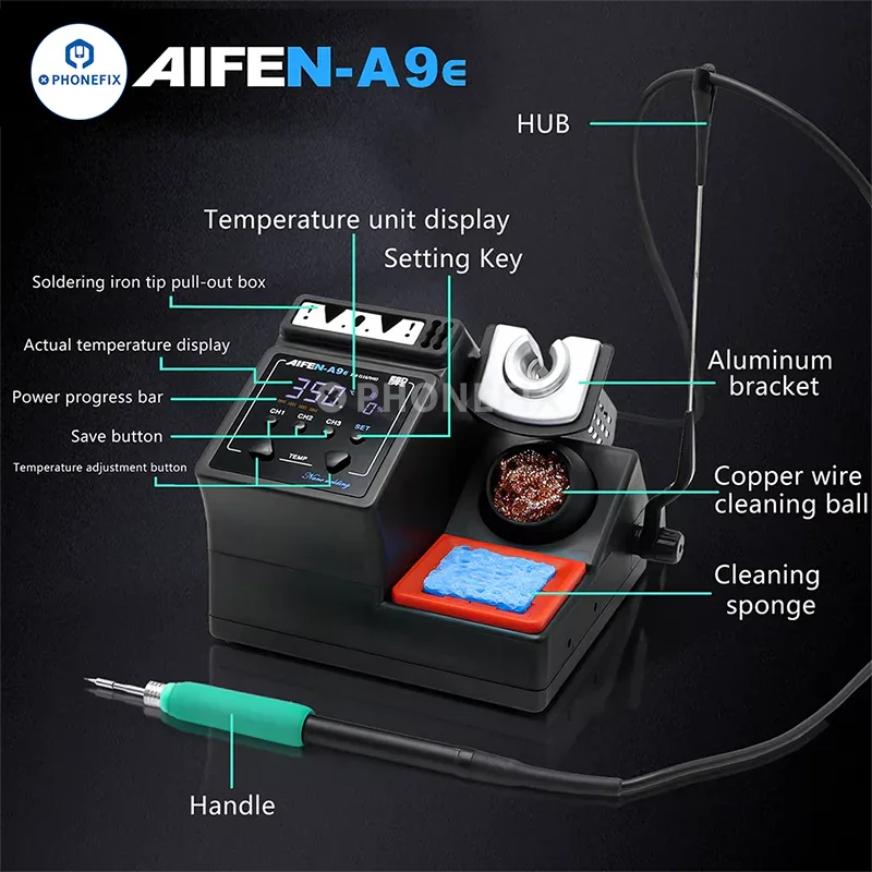 AIFEN A9E 160W Soldering Station With C210 C245 C115 Iron Tips - Image 7
