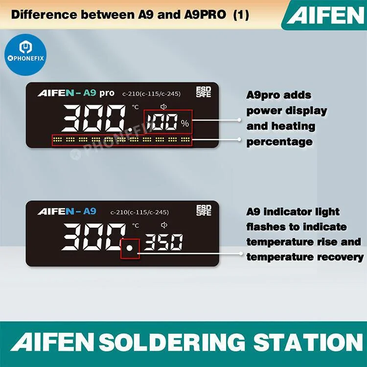 AIFEN A9 Pro 120W Soldering Station C210 C245 C115 Iron Tips - Image 7