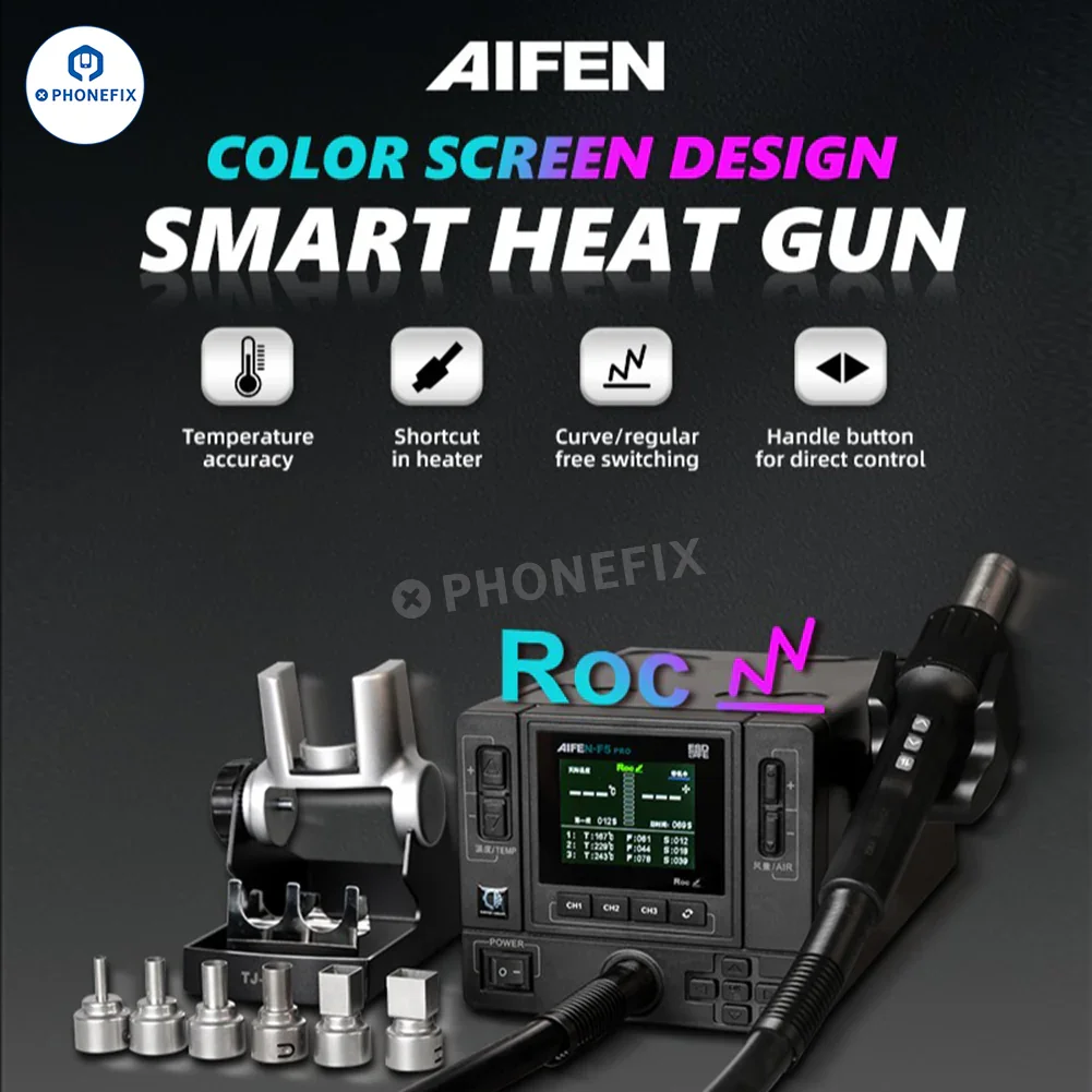 AIFEN F5 Pro Intelligent Rework Station 1000W Hot Air Gun - Image 2