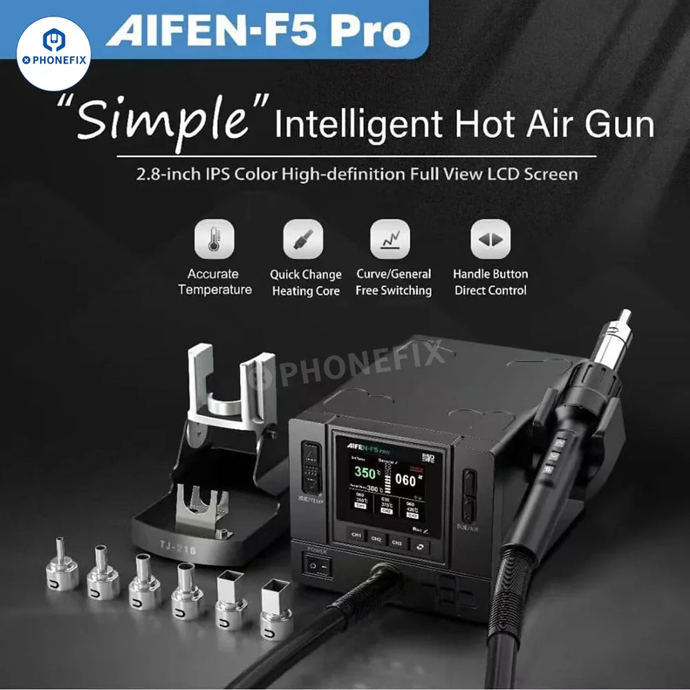 AIFEN F5 Pro Intelligent Rework Station 1000W Hot Air Gun - Image 4