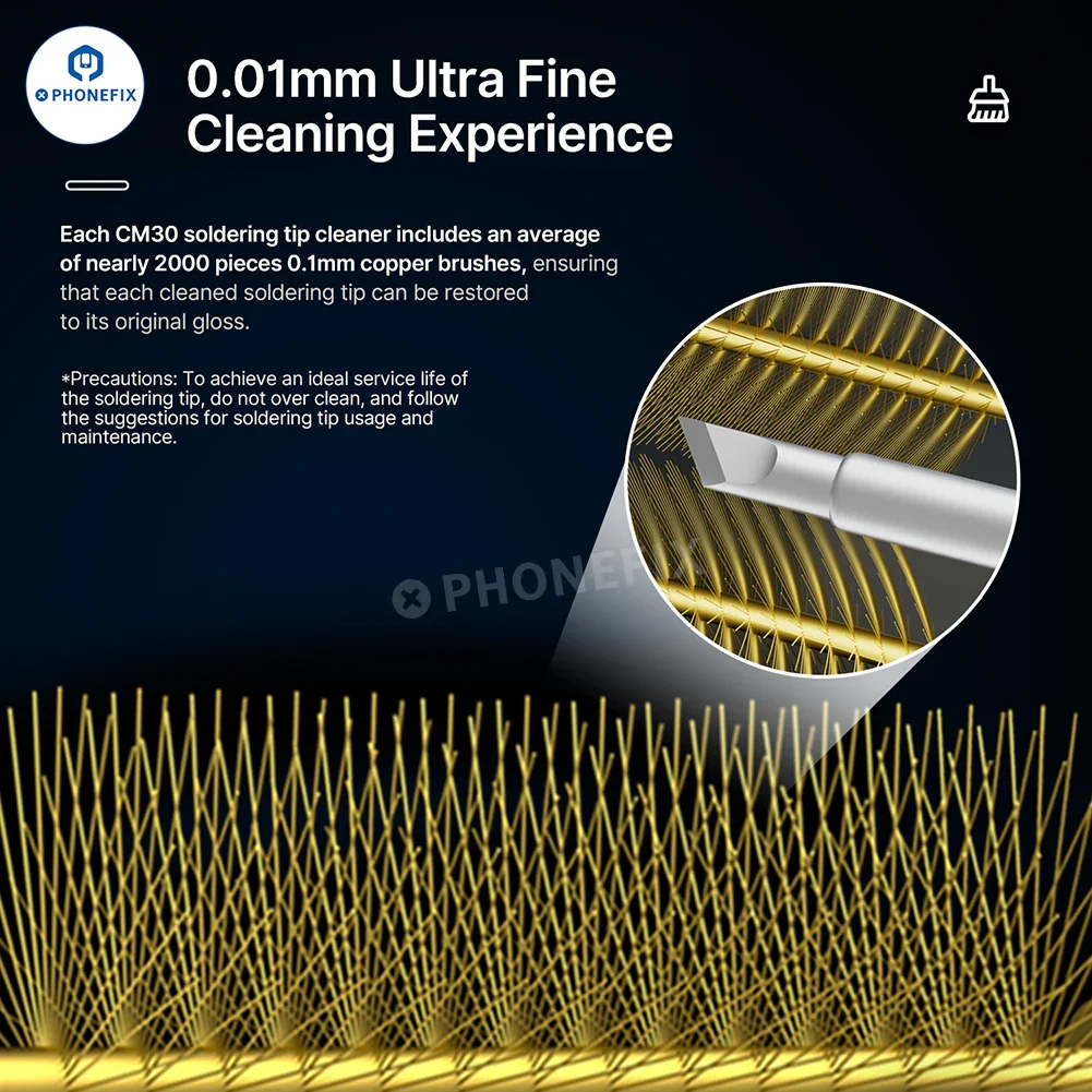 AIXUN CM30 Soldering Iron Tip Cleaner Copper Brush Cleaning - Image 5