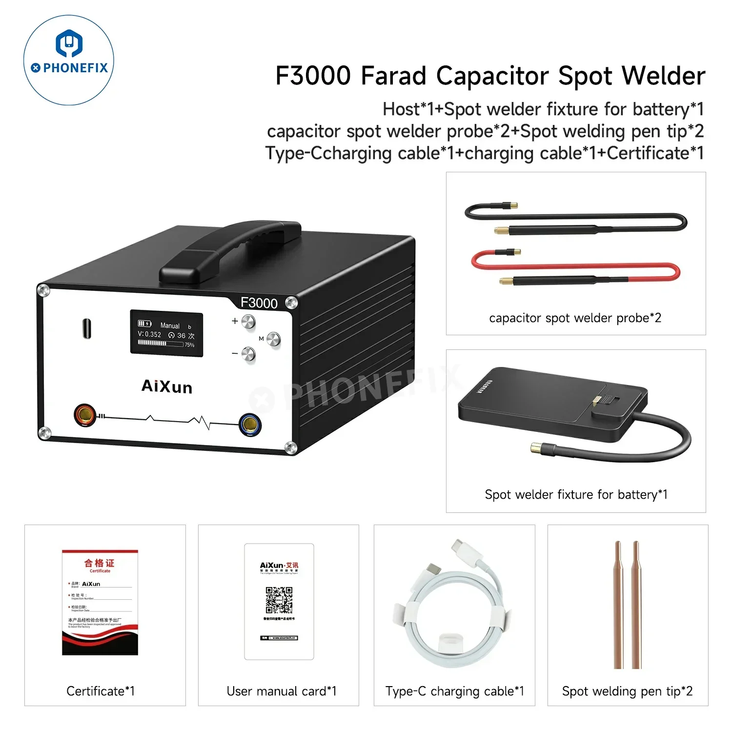 AiXun F3000 Farad Capacitor Spot Welder Battery Welding Machine - Image 7
