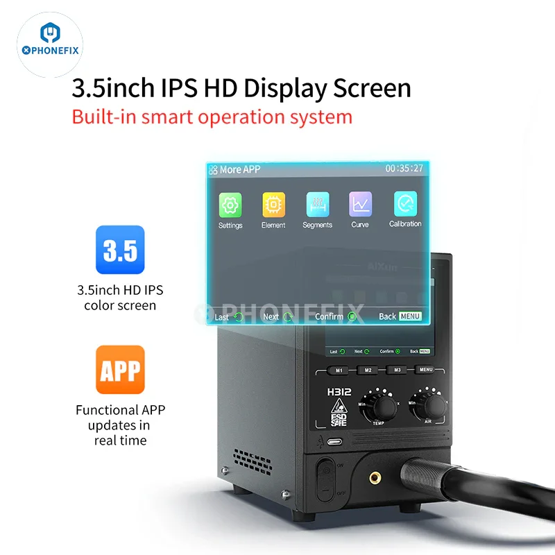 AiXun H312 1400W Smart Hot Air Gun Internet BGA Rework Station - Image 3