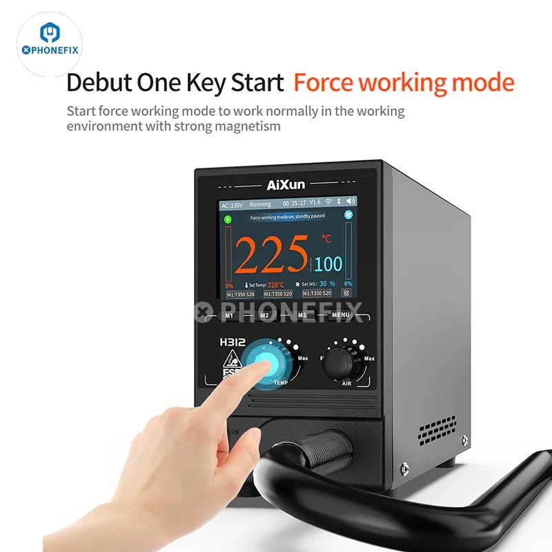 AiXun H312 1400W Smart Hot Air Gun Internet BGA Rework Station - Image 6