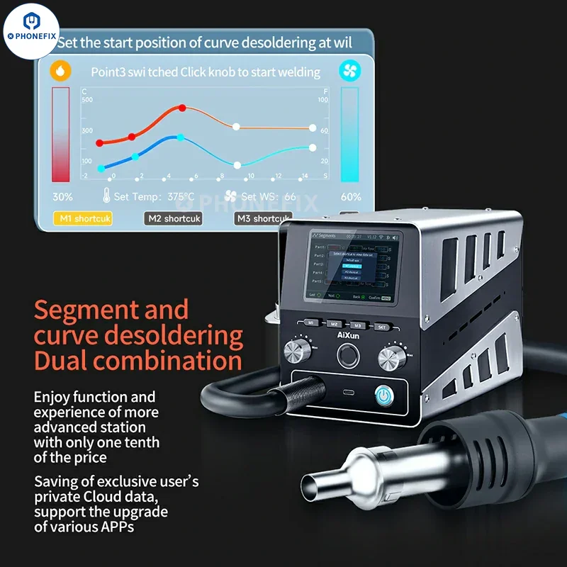 AiXun H314 1400W Hot Air Gun Intelligent Bga Rework Station - Image 9
