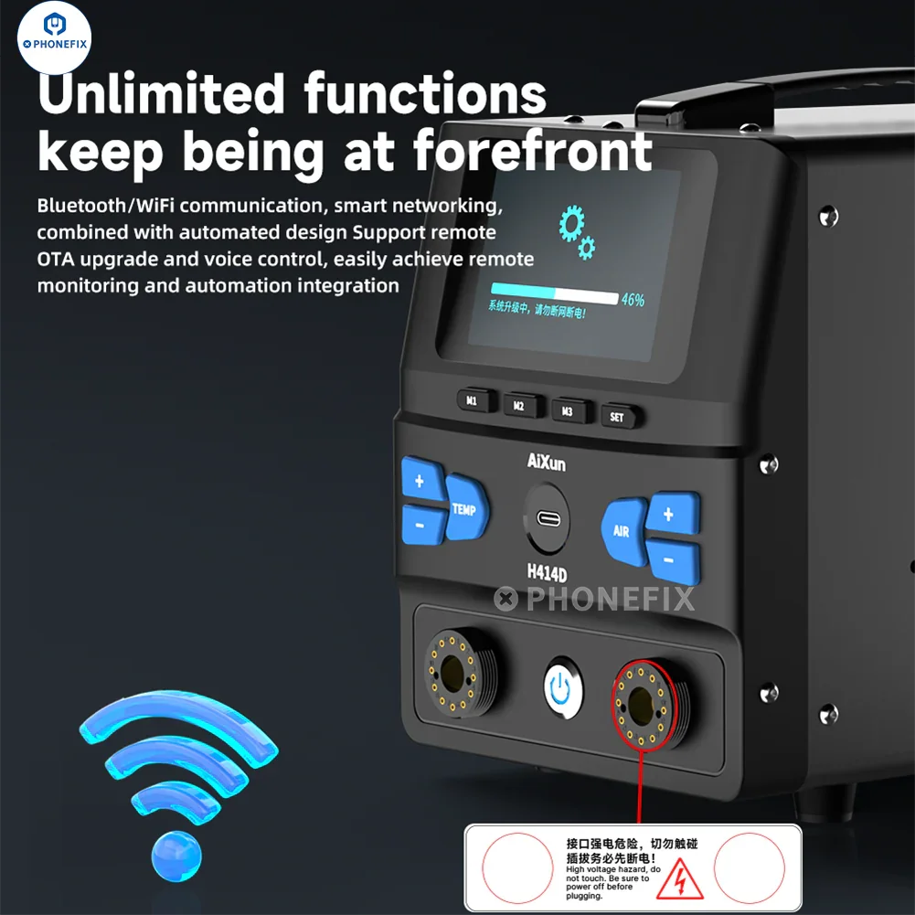AIXUN H414D 1400W Dual Channel Hot Air Rework Station - Image 10