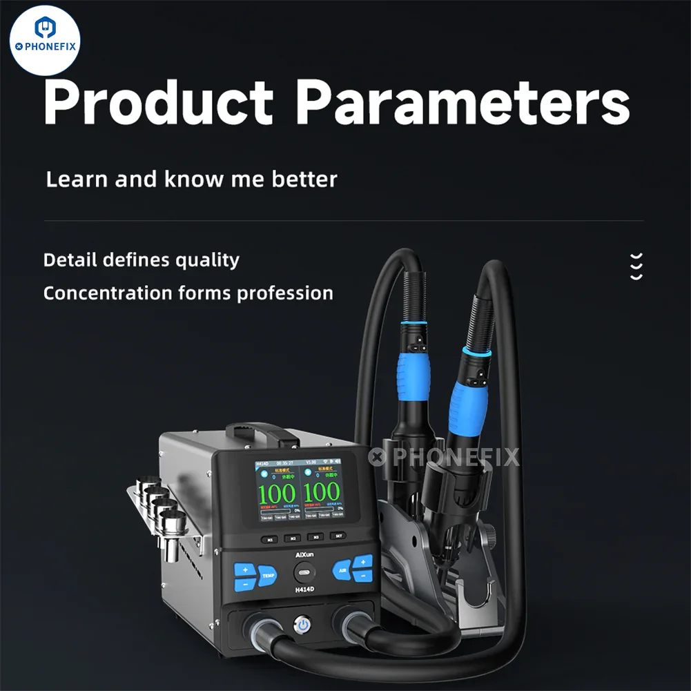 AIXUN H414D 1400W Dual Channel Hot Air Rework Station - Image 13