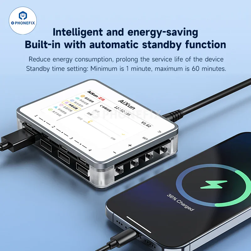 AiXun PF26 Smart Fast Charger Multi-channel 8 Ports Charging Station - Image 2
