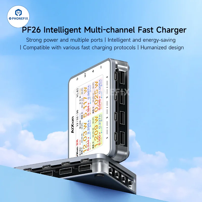AiXun PF26 Smart Fast Charger Multi-channel 8 Ports Charging Station - Image 4