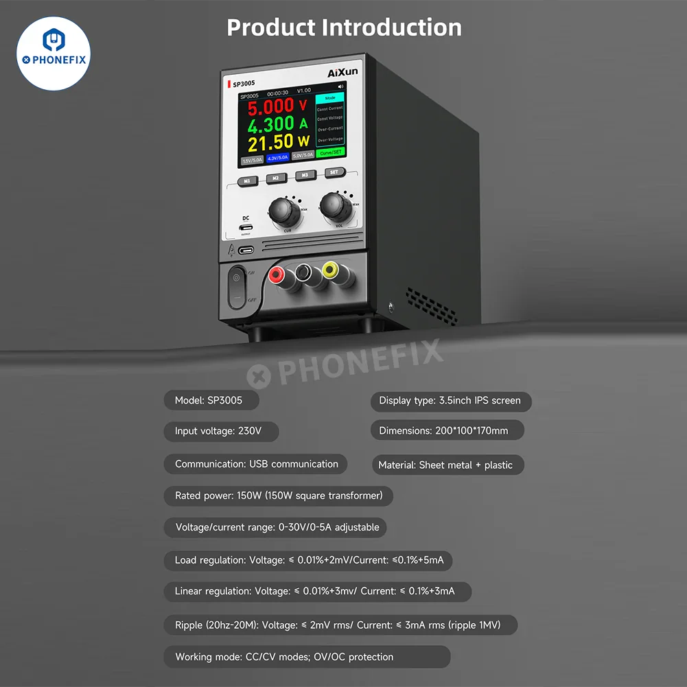 AIXUN SP3005 30V 5A CNC Programmable DC Power Supply - Image 9