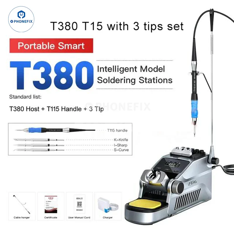 AIXUN T380 Portable Soldering Station Supports C210 C115 Iron Tips - Image 10
