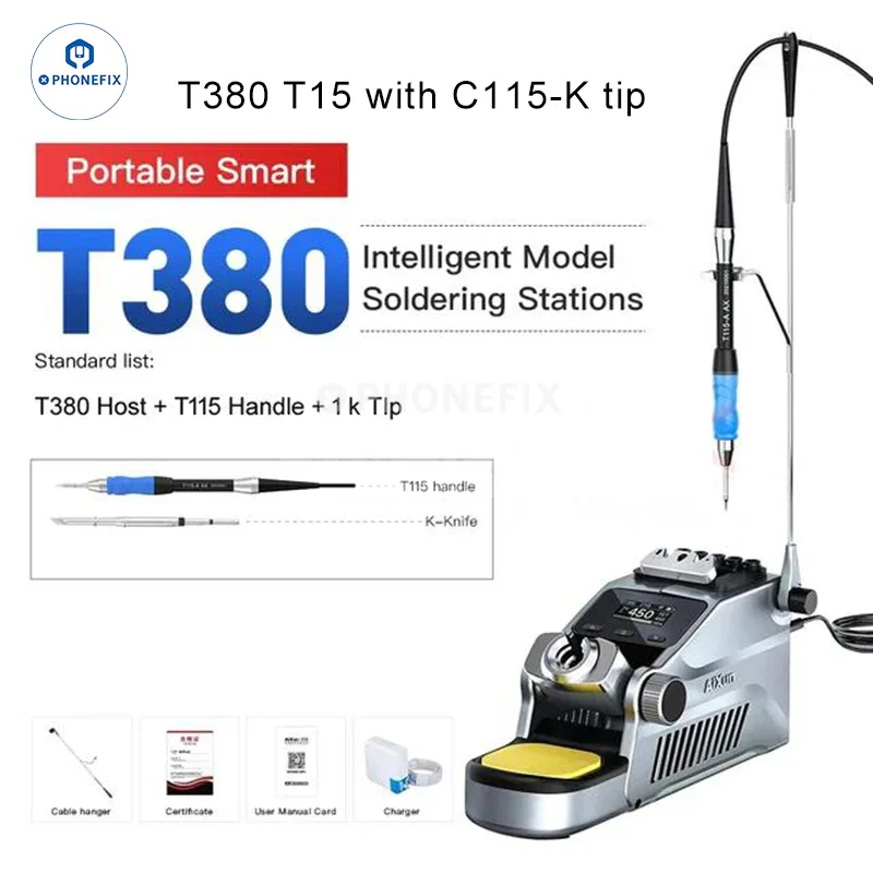 AIXUN T380 Portable Soldering Station Supports C210 C115 Iron Tips - Image 11