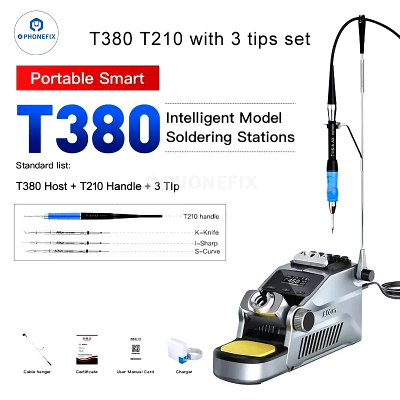 AIXUN T380 Portable Soldering Station Supports C210 C115 Iron Tips - Image 12