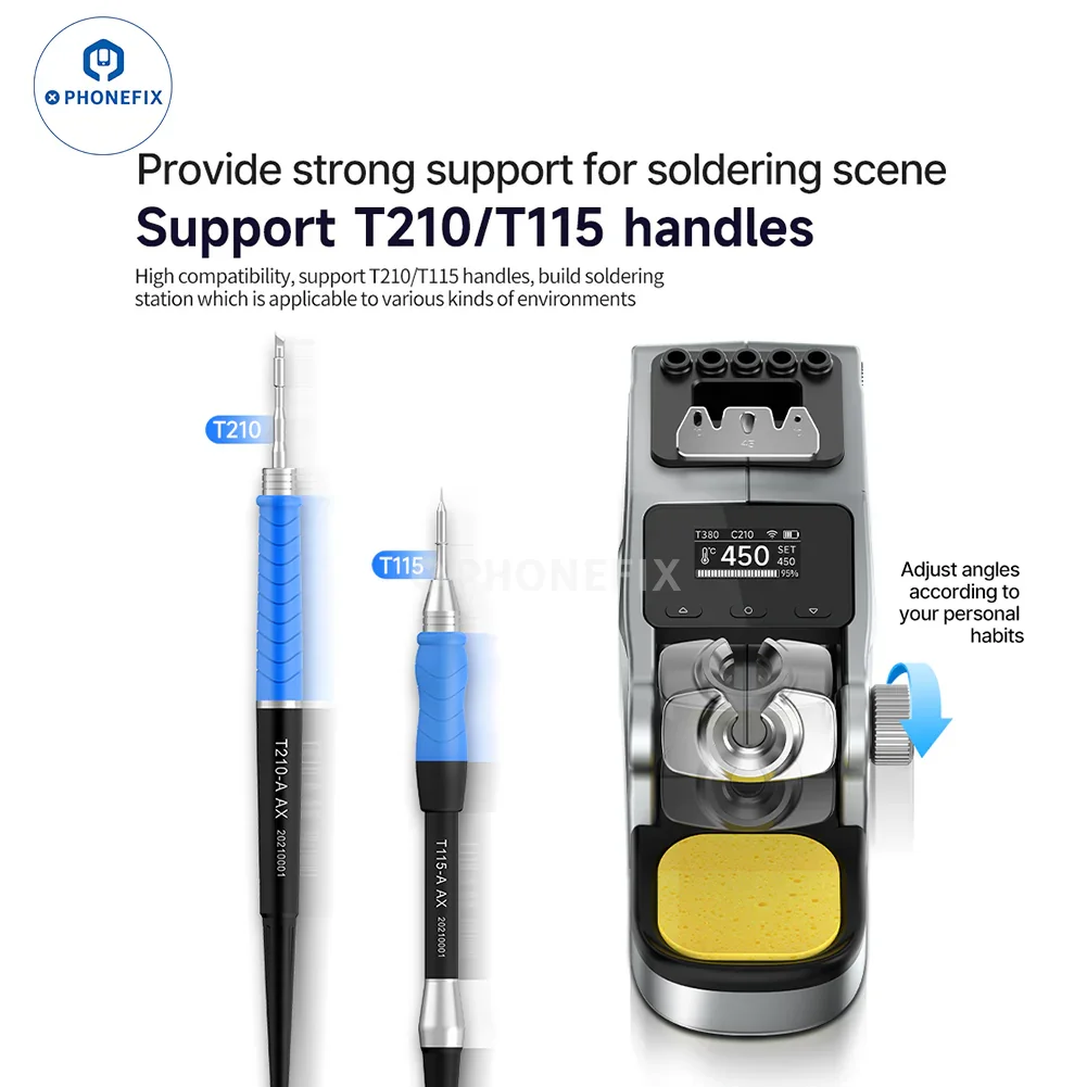 AIXUN T380 Portable Soldering Station Supports C210 C115 Iron Tips - Image 6