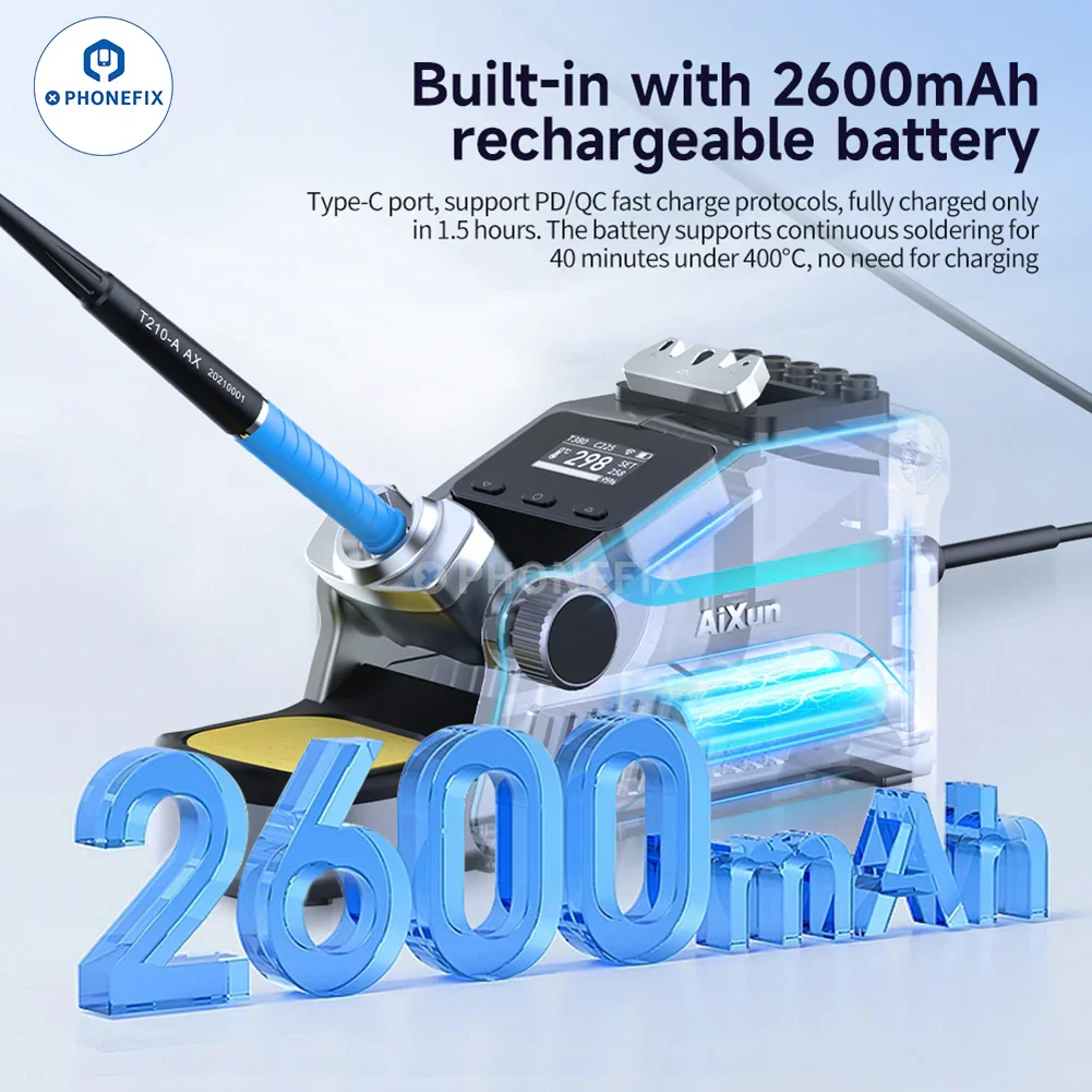 AIXUN T380 Portable Soldering Station Supports C210 C115 Iron Tips - Image 7