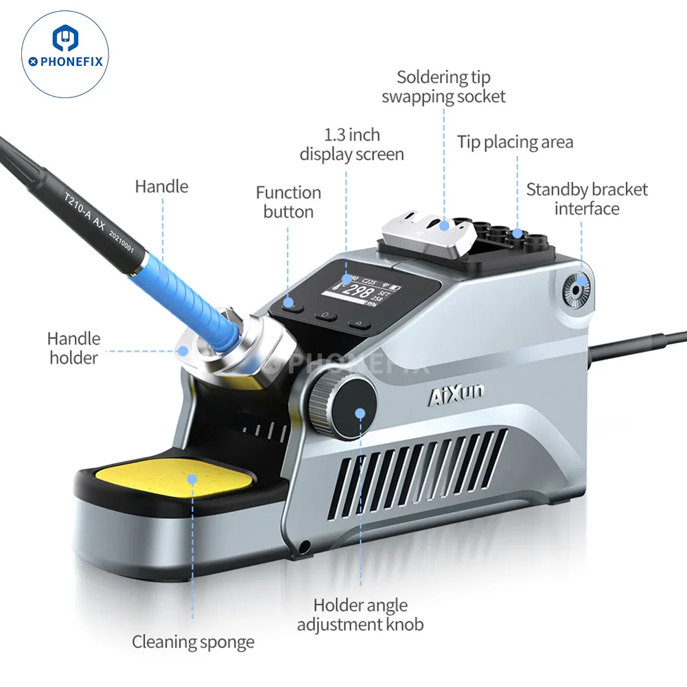 AIXUN T380 Portable Soldering Station Supports C210 C115 Iron Tips - Image 9