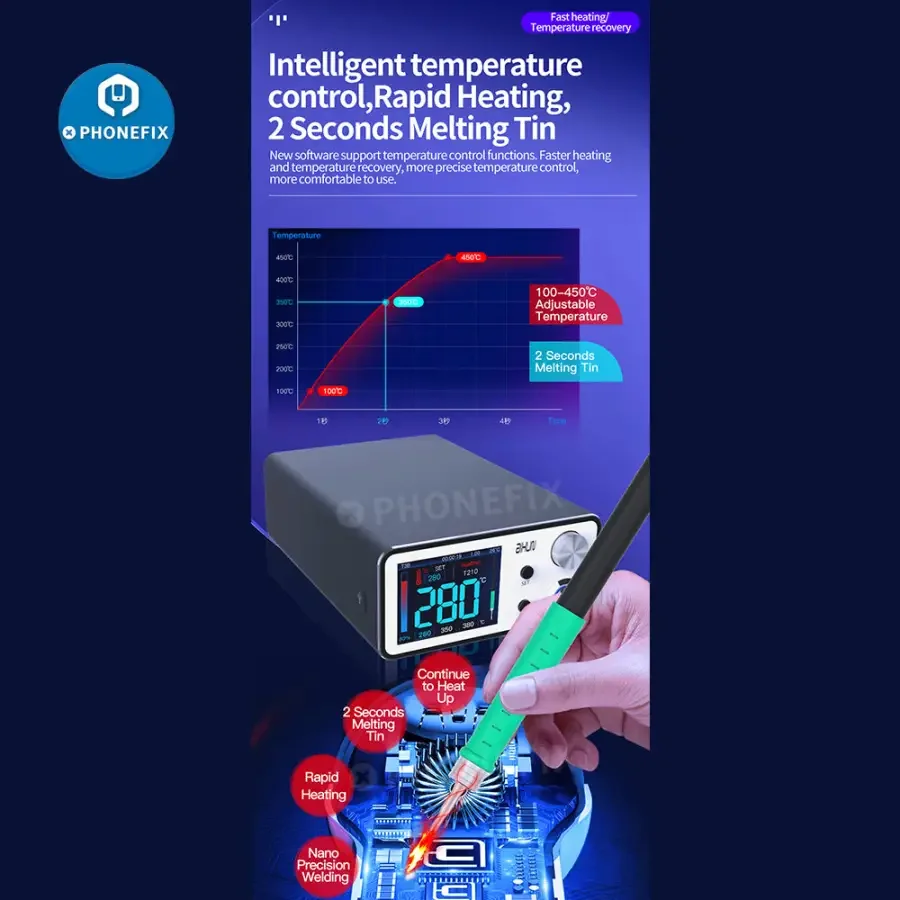 Aixun T3B Intelligent Soldering Station With T210/115 Handle Welding Tips - Image 11