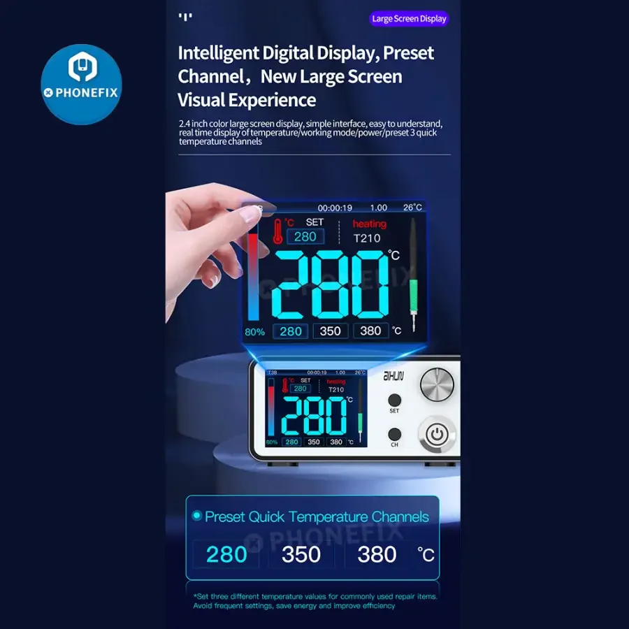 Aixun T3B Intelligent Soldering Station With T210/115 Handle Welding Tips - Image 9