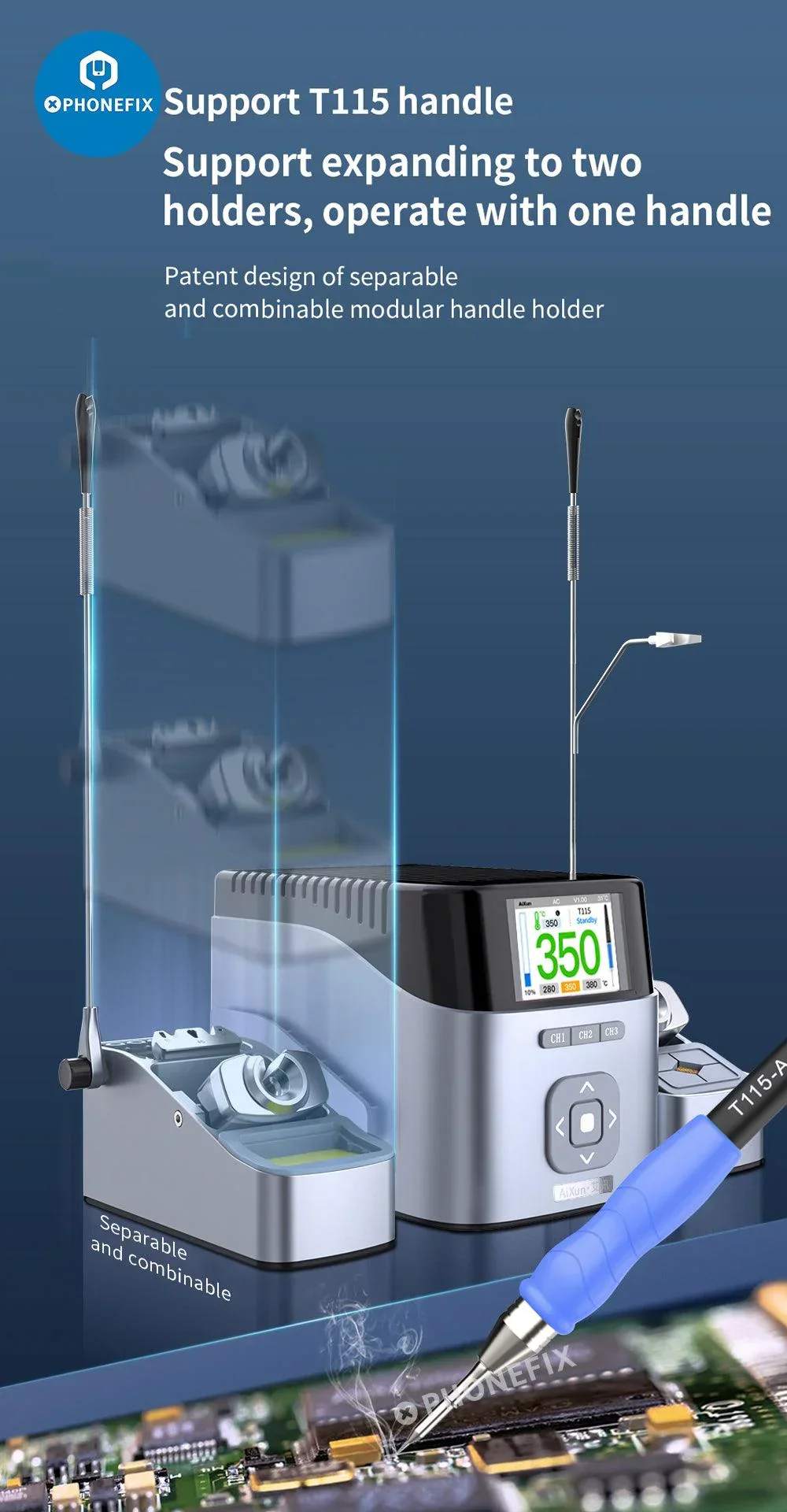 Aixun T410 T435 T405 Dual Channel Intelligent BGA Soldering Station - Image 5