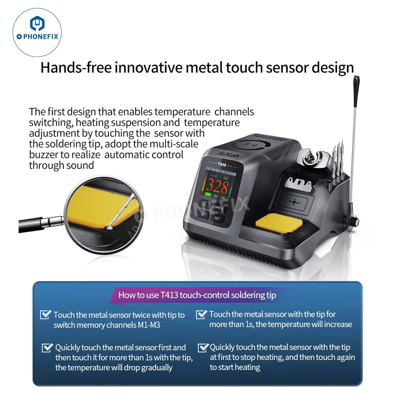 AIXUN T413 Integrated Soldering Station With T245/T225 Handle - Image 11