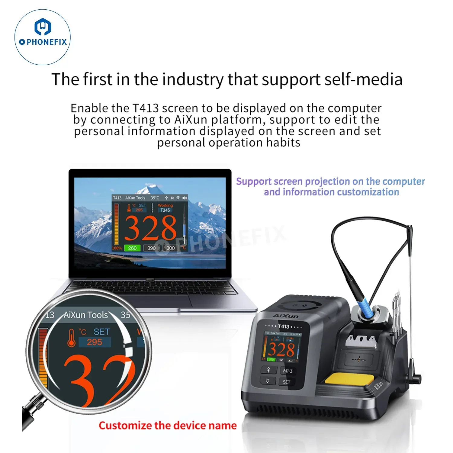 AIXUN T413 Integrated Soldering Station With T245/T225 Handle - Image 12