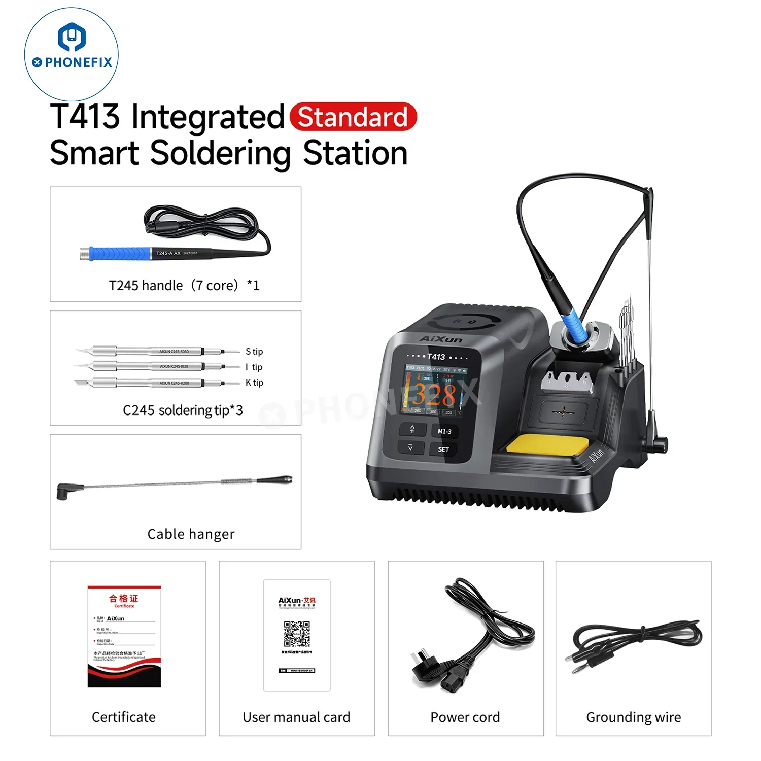 AIXUN T413 Integrated Soldering Station With T245/T225 Handle - Image 13