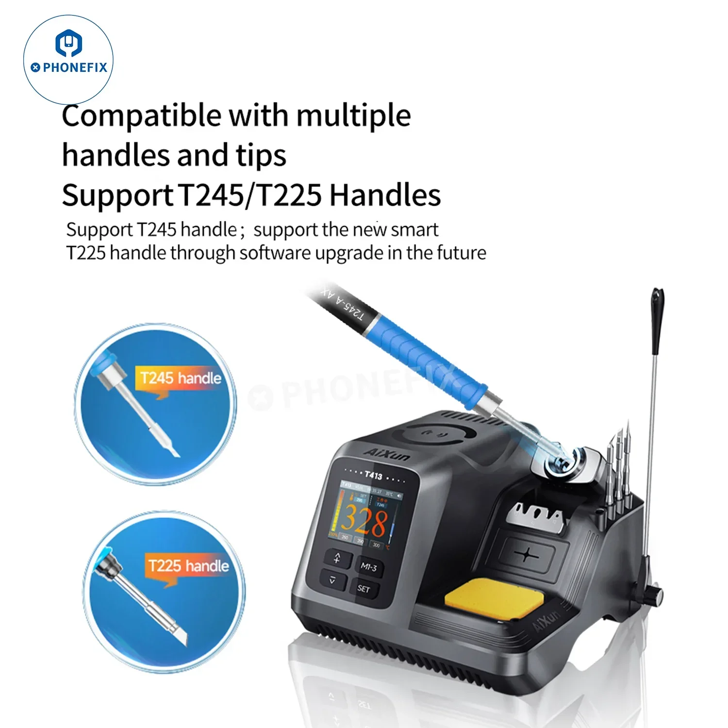 AIXUN T413 Integrated Soldering Station With T245/T225 Handle - Image 6
