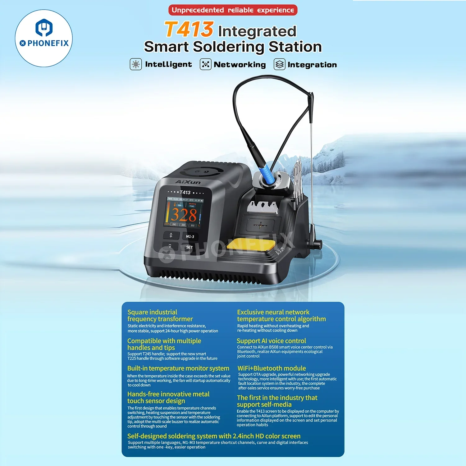 AIXUN T413 Integrated Soldering Station With T245/T225 Handle - Image 8