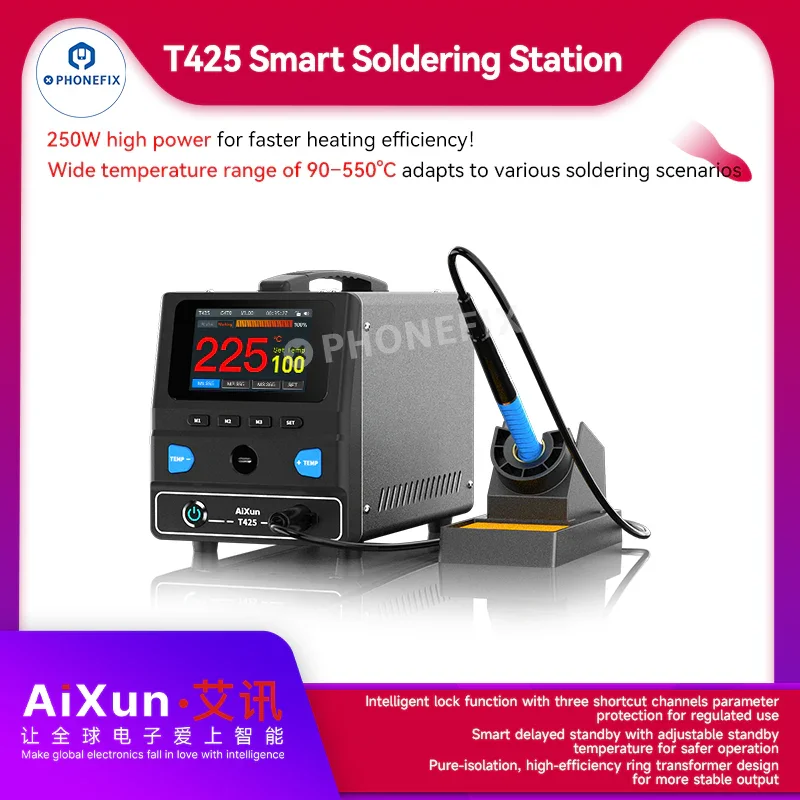 AIXUN T425 250W Intelligent Soldering Station for Mobile Repair - Image 4