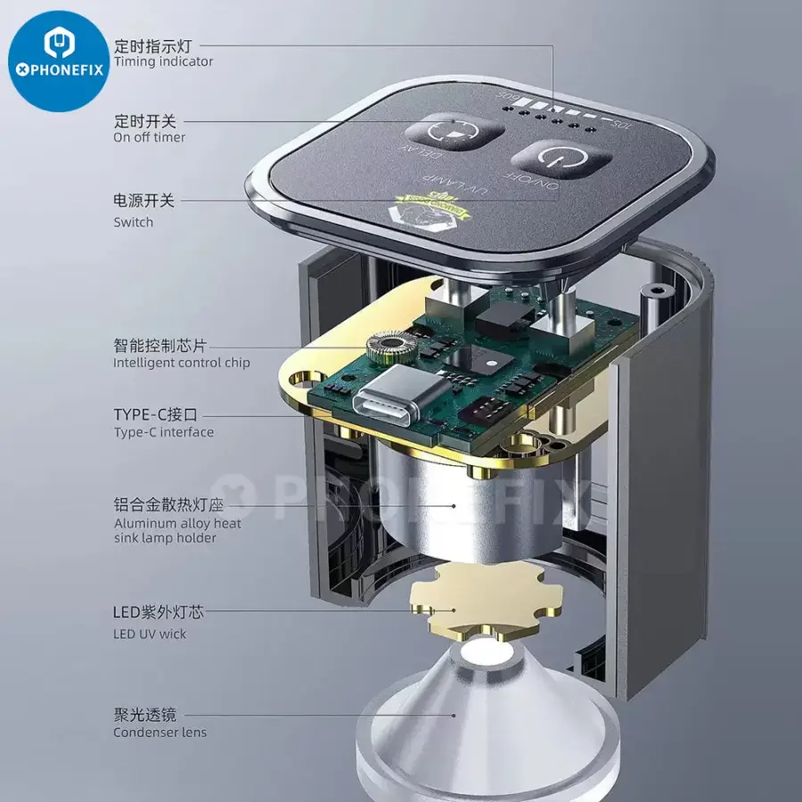 Aixun UV Curing Lamp With Fan Green Oil UV Glue Curing Tool - Image 7