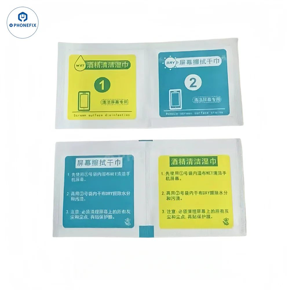 Alcohol Wet Dry Wipes Pack for Phone Screen Camera Lens Cleaning - Image 2