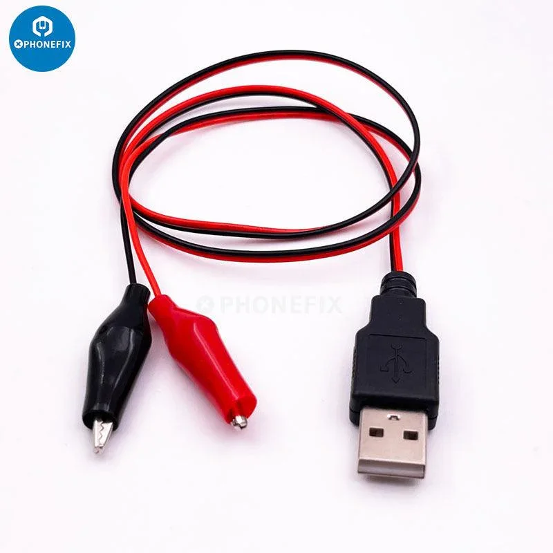 Alligator Clip Test Leads Male Female Cable To USB Power Detector - Image 2