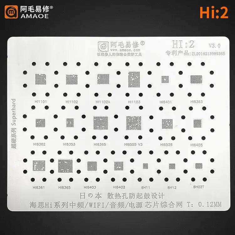 Amaoe BGA Reballing Stencil  For Huawei Hi Power  0.12mm Hi1 Hi2 - Image 2