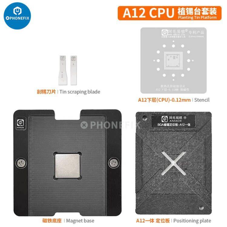 AMAOE A8-A19 Pro CPU Reballing Platform With Stencil for iPhone 8-17 - Image 10