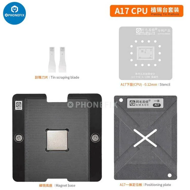 AMAOE A8-A19 Pro CPU Reballing Platform With Stencil for iPhone 8-17 - Image 8