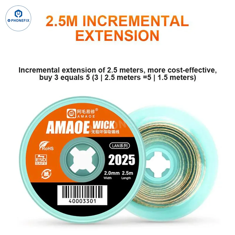 Amaoe BGA Desoldering Solder Wick PCB Tin Solder Sucking Wire - Image 7