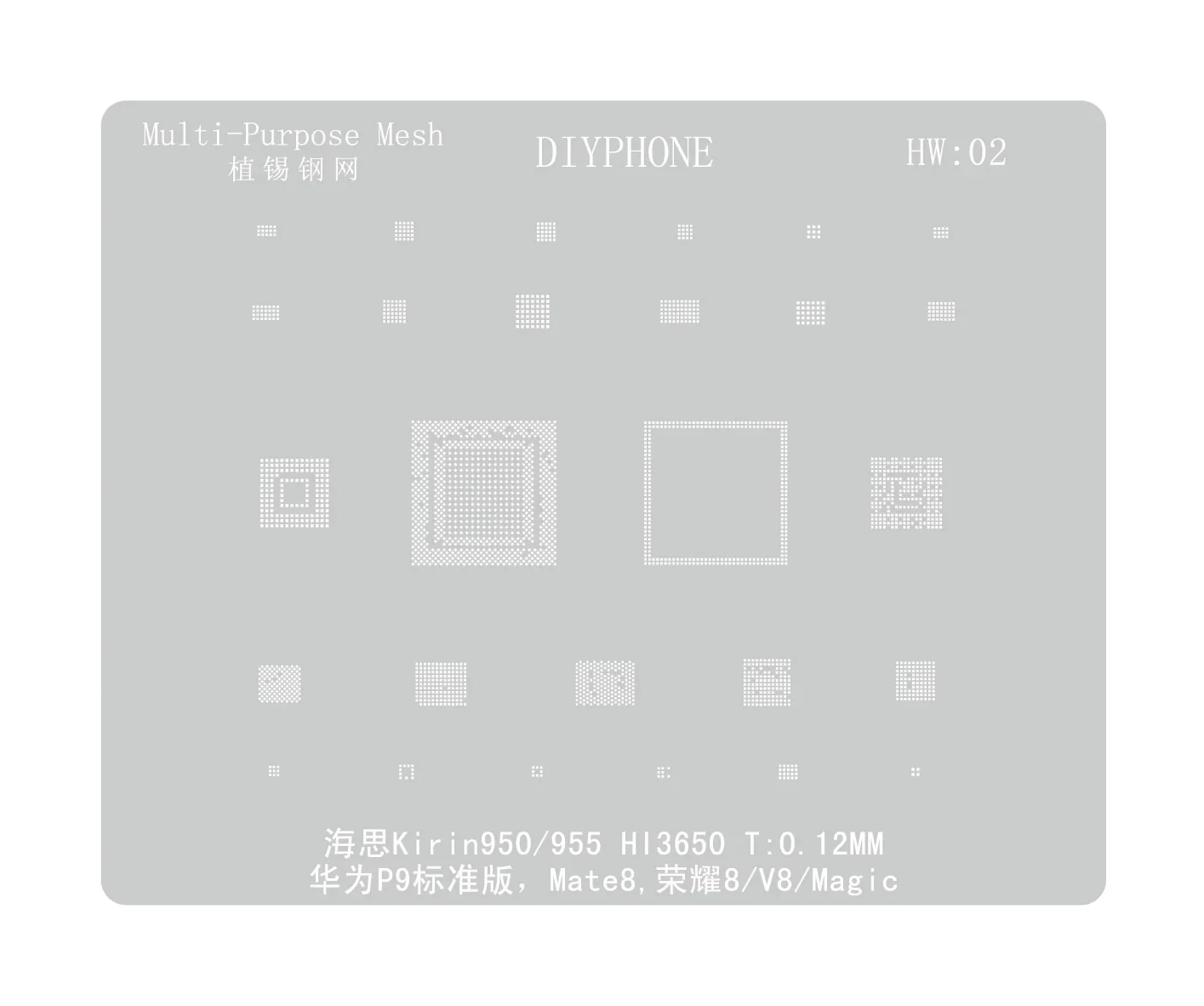 Amaoe BGA Reballing Stencil For Huawei CPU RAM WIFI IC HW1-HW19 - Image 24