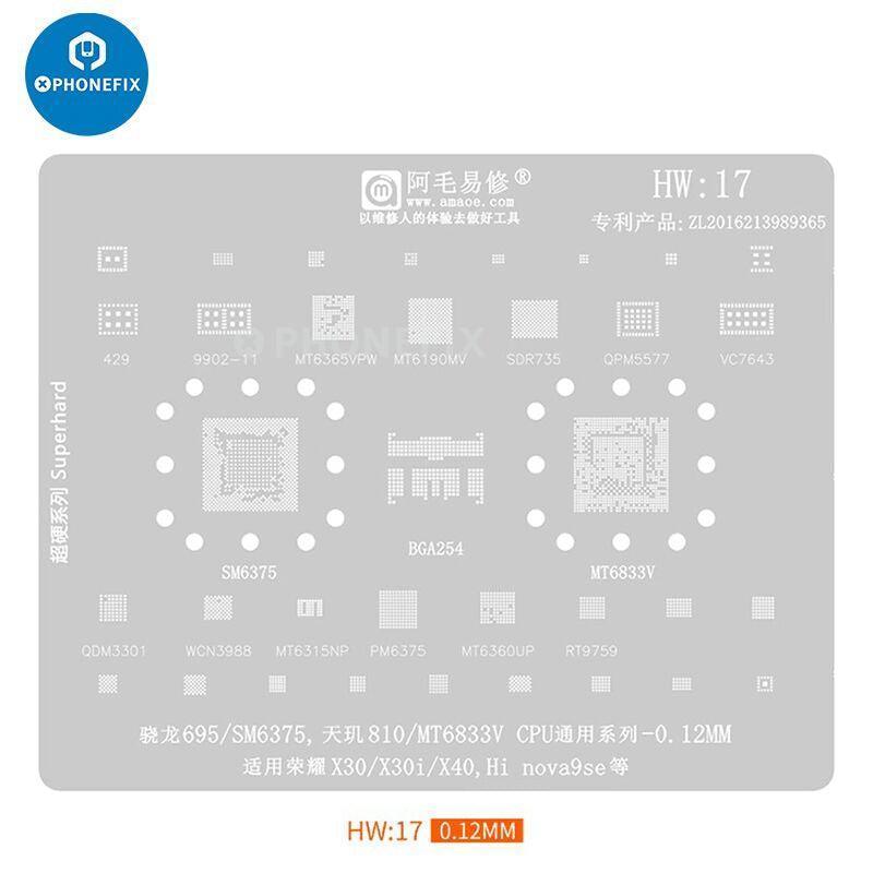 Amaoe BGA Reballing Stencil For Huawei CPU RAM WIFI IC HW1-HW19 - Image 3